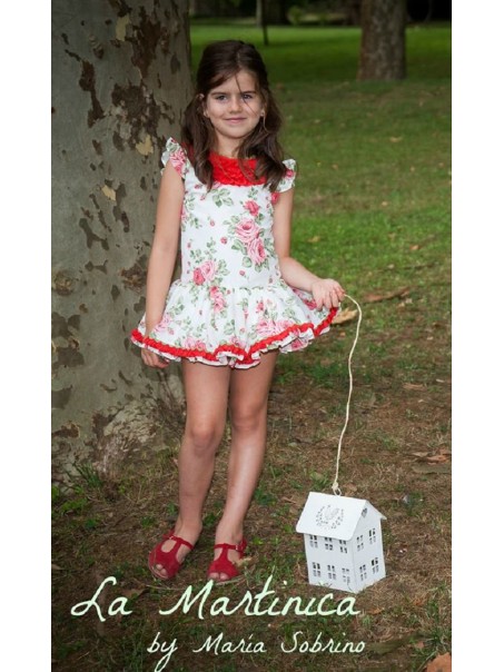 Vestido para niña rojo La Martinica Primavera Verano